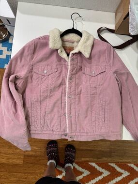 Levi's Pink Corduroy Sherpa Jacket